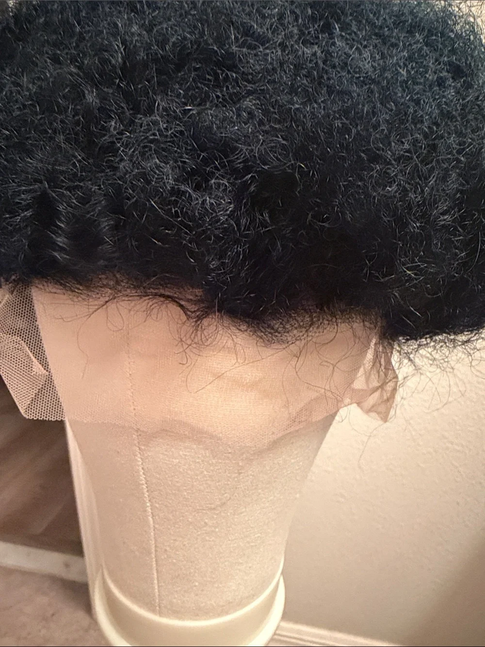 Black Afro Curly Lace Front Wig - Non-Branded human hair Afro soft